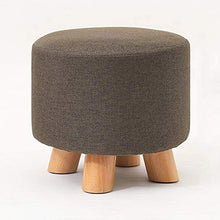 lovehouse Piazza Pouffe Footsgabello,Imbottita Poggiapiedi Pouf Biancheria Imbottito Cuscino Posto A Sedere,Soggiorno Camera Giardino Sgabello Sedia con 4 Legno Gambe Marrone 29x29x25cm