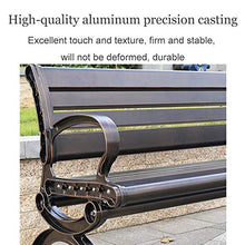 Panca da giardino panca per il tempo libero all'aperto, sedile da parco stabile in alluminio pressofuso per 3 persone, panche in metallo resistenti alle intemperie e alle intemperie per terrazze