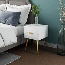 DGHJK Mobili Tavolino, Comodino Bianco Rettangolare Mobile Laterale Tavolo Telefono Tavolino con 2 Cassetti ，40 x 41,5 x 59 cm