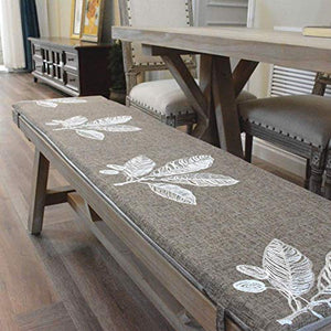 Barm Cuscino per Sedia Lungo in Lino di Cotone con Lacci, Cuscino per Panca Rettangolare Addensato, Cuscino per divanetto Lungo per Sgabello per Giardino Esterno Interno C 45x45 cm (17,7x17,7 pol