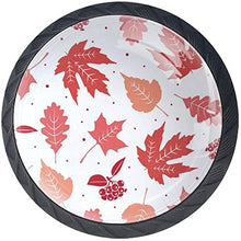 Modello di foglie di autunno rosa Pomelli per Porta Set di 4 Pomelli per Mobili Manopole per Cassetti Cucina Armadio Vetro