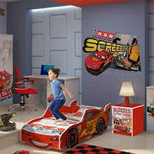 iGLOBAL Comodino per bambini Lightning McQueen Cars 3, comodino, comodino, comodino, comodino, comodino, tavolino con vano portaoggetti