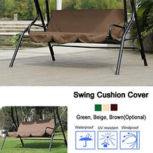 Zwindy Altalena da Giardino a 3 posti Fodera per Altalena per Esterni, Fodera di Protezione in Tessuto Impermeabile, Fodera per Cuscino del Portico nel cortile150x150x10cm(Marrone)