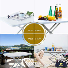 AJIU Tavolo Pieghevole Regolabile per Esterni, Tavolo da Campeggio Leggero E Portatile per Interni, Esterni, Spiaggia, Barbecue, Feste