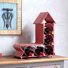 LXH-SH Cremagliera del Vino Nana Vintage Wine Rack in Stile Americano Village Ferro Industriale Freccia Indicazione Desktop Creativo Wine Rack (Rosso, 15.4 * 6.7 * 17,7 in) scaffali Vino contatore