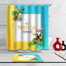 LIYAN Combinazione Bagno. Immagini Chiare E Colori Vivaci Rendono Il Tuo Bagno Pieno di Vita. Accessori da Bagno. Fenicottero. Tucano. Foglie di Palma.