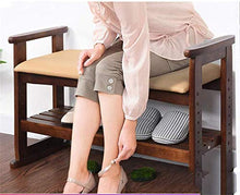 YANG 2 Livello Modifica del Pattino Bench Rack Shoe Imbottito Poggiapiedi Sedile Cucina in Legno Pouf ottomano Carico 200kg (Size : L53XW33XH51CM)