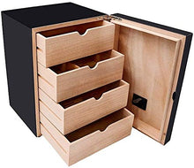 AMOYEE Scatola di Sigaro humidor Custodia Sigaro umidificatore Naturale Cedro Legno Grande capacità armadietto idratante armadietto idratante