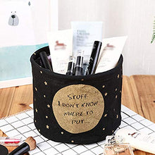 Aimili - Cesto portaoggetti pieghevole, per camera da letto, ideale per ufficio, camera da letto, armadio, armadio, 25,5 x 14 x 17,5 cm, colore: nero