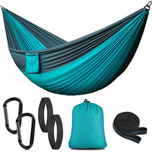 PHYSEN Amaca da viaggio ultraleggera con 2 moschettoni di alta qualità e 2 cinghie in nylon, portata 200 kg, traspirante e ad asciugatura rapida, per giardino (275 x 140 cm, verde)