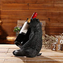 LHQ-HQ detentore dell'animale Bottiglia di Vino, Vino Cabina Resina Cabina Singola visualizzazione Bottiglia, Stabile, Forma Orso Nero, 8.4 * 8.2 * 10.4 in