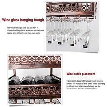 OUGEA Portabottiglie Vino da Parete,Porta Bicchiere da Vino A Parete Gancio A Doppio Strato per Bottiglie di Vino da Bar Calici Sospesi Ornamenti Portabicchieri Appesi per Soggiorno Nero 100X31 Cm