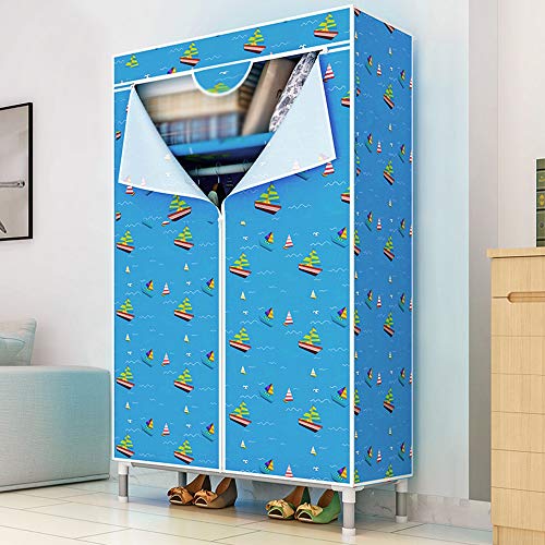 wardrobe Armadio in Tessuto, Armadio in Tessuto Lavabile Oxford, Armadio Singolo Assemblato, Tubo in Acciaio 25mm