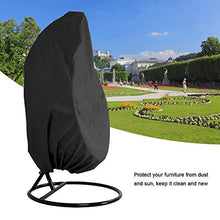 Copertura per sedia a forma di uovo, impermeabile, antipolvere, protezione per mobili da giardino, patio, da appendere, protezione solare per sedia a dondolo per persone singole, 190 x 115 cm Nero