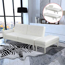 tuduo divano letto dimensioni del Poggiapiedi 83 x 44 x 40 cm (L x L x H) in pelle artificiale divano poltrona per tutto in offrant un spazio di sedile confortevole bianco Canape Camera