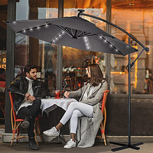 HENGMEI Ombrellone da Giardino Parasole Ø 300cm Alluminio Poliestere Parasole con Base a Croce Protezione UV Impermeabile, Grigio