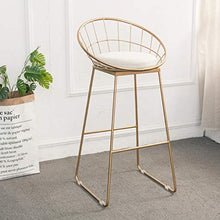LIYIN-Sedie Sedia da Bar con Sgabello Alto Dorato, sgabelli da Bar per seggiolone per Colazione, Sedia da Pranzo Creativa per Cucina in Ferro battuto per la casa (Altezza Seduta: 65 cm / 75 cm)