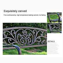 outdoor furniture Panchina da Giardino a Doppia Seduta, Panca da Giardino con Schienale e braccioli, Sedile da Esterno in Ferro, Adatto a parchi e verande