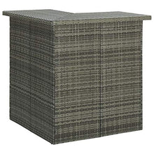 Tidyard Tavolo da Bar ad Angolo in Polyrattan Tavolo da Esterno per Arredo da Bar Bistrot 100x50x105 cm Grigio