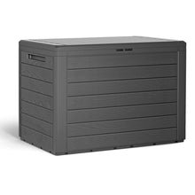 Deuba Baule da Giardino Effetto Legno Coperchio Ribaltabile Contenitore Box Cuscini Giochi Cassa per Esterni Marrone