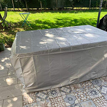 GUODIU Copertura per Mobili da Giardino 205x104x71cm Rettangolari Copertura Tavolo Giardino Esterno Resistente allo Strappo per Mobili Esterno, Argento