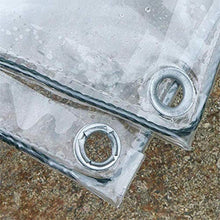 MINGJINI Telo Impermeabile Trasparente in PVC Pieghevole,Telone Antivento Antipioggia Antistrappo con Occhiellato,per Coperture Piscina Auto Barche Esterno,Teloni Protettivi,360g/m² (3x3m/9.8x9.8ft)
