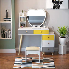 XuZeLii Tovaglia Vanity Specchio Inserire 5 Cassetti for WC Camera da Letto Cuscino Sgabello Toilette con Cassetti (Color, Size : Free)