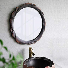 JoinBuy.R - Specchio da parete rotondo a forma di loto per il bagno, per il trucco, decorazione artistica creativa