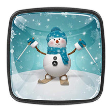 Cartolina di Natale del pupazzo di neve di sci Pomelli per Porta 4 Pezzi Manopole per Mobili da Cucina Pomelli per Mobili Pomelli Per Cassetti/Cucina/Armadio Antichi