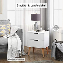 SUFUBAI Comodini Set di 2 Comodini Moderno Comodino con Cassetto Comodino con Gambe in Legno Solido per Camera da Letto Soggiorno