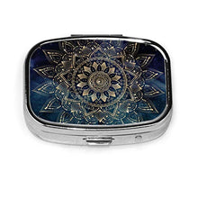 Scatola quadrata per pillole medicinali elegante color oro mandala blu galassia pillola organizer da viaggio per pillole integratori vitamine