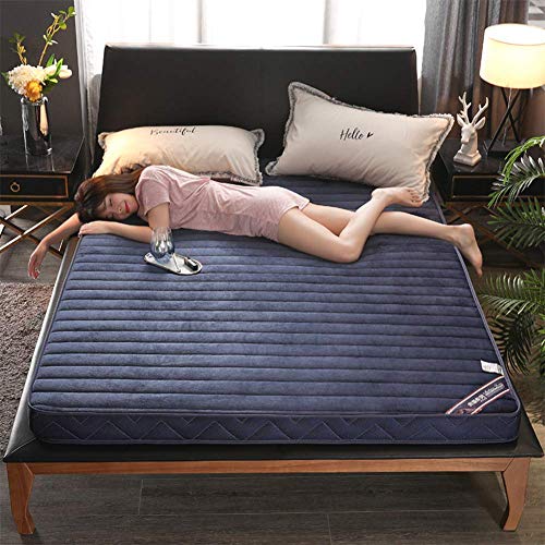GJJSZ Materasso Materasso Traspirante per Dormire,Cuscino futon Giapponese Trapuntato in Flanella,coprimaterasso Pieghevole Spesso coprimaterasso in Velluto per dormitorio Domestico-c Twin