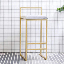 Sgabello da bar 65 centimetri (25 '') Barstool colazione Cucina Bancone Sedia in metallo Leg in oro alto sgabello da cucina sedia di velluto sede completa Backed pranzo Sedia for ristorante |Pub |COFF