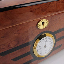 QKa Handmade Cigar Humidor, Cedar Cigar Desktop Box con Umidificatore E Igrometro, Piano in Vetro per 25 Cigars (20-25 Cigars),01
