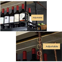 ZLJ Portabottiglie da Vino in Metallo a Parete a soffitto Appeso a portabicchieri da Vino Decorazione mensola Bar ristoranti Cucina (Dimensioni: 120 * 35 cm)