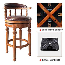 ZEH Sedia da Pranzo, Cuscini braccioli, seggiolone, Sgabello Sgabello Sgabello Girevole Sgabello Solido Legno Schienale in Stile Europeo Alto poggiapiedi Originale FACAI (Color : Braun, Size : 68Cm)