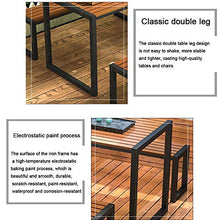 Set tavolo e sedia da giardino per panchina da giardino, Panca da giardino con tavolino da tè, balcone, cortile esterno, parco, Seduta da giardino a 3 posti per il tempo libero all'aperto