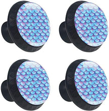 Modello di sirena realistico pelle di pesce Pomelli per Porta Set di 4 Pomelli per Mobili Manopole per Cassetti Cucina Armadio Vetro