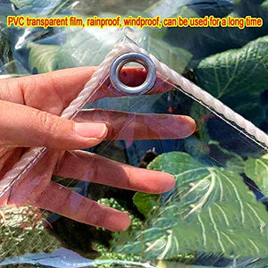 JXQ Telone Trasparente Impermeabile, Resistente Copertura in PVC in Vetro Morbido, con Bordi rinforzati con Occhiello, Tenda da Campeggio all'aperto, 0,35 mm (Size : 2x4m/6.6x13ft)