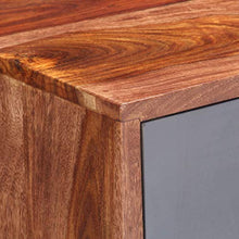 FAMIROSA Credenza Grigia 120x30x55 cm in Legno Massello di Sheesham