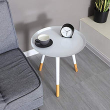 Jeriehouse Tavolino in Metallo, Tavolo da Vassoio Impermeabile all'aperto con Gambe in Legno massello per Soggiorno, Camera da Letto, Balcone, Ufficio e Patio, Facile da Montare