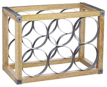 Kitchencraft Industriale da Cucina in Stile Vintage, Metallo/Legno Vino Rack Bottiglie 24.5 x 17.5 x 34 cm (24,1 x 17,8 x 34,3 cm), beige