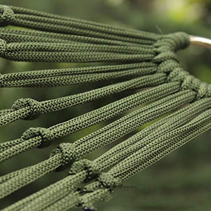 Amaca da Campeggio Giardino Outdoor Hammock portatile Nylon Mesh Amaca base di sonno di campeggio libero Hanging Chair Lounger dell'oscillazione letto Hammock singolo, cuscinetto 150KG Portatile