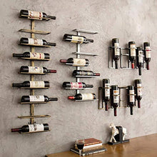 JHSHENGSHI Scaffale portaoggetti, Portabottiglie da Vino in Ferro Stile retrò Multi-Bottiglia Bottiglia di Vino Rosso Sospensione Decorazione murale Espositore per Vino Creativo