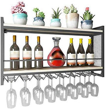 LLT Wine Rack, Cremagliera Della Decorazione Della Parete Della Novità, Wine Rack Mensola Di Vetro a Parete in Legno Bottiglia e Iron & Wine e Del Supporto Della Cremagliera Di Vetro Di Immagazzinagg