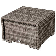 Outsunny Divano da Esterno in Rattan e Alluminio, Set 8 Pezzi, Salottino da Giardino Grigio, Salvaspazio (75x75x71cm)