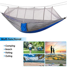 Gojiny Campeggio 2 Persone Appeso Amaca Lettino da Viaggio Portatile con Custodia Sacchetto zanzariera Cinghie per Alberi Corda per Escursioni Allaperto