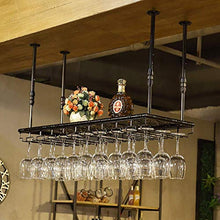 YWYW Portabottiglie Portabicchieri da Vino Portabicchieri da Champagne Portabicchieri Portabottiglie da Appendere in Ferro battuto Europeo (Nero) (Dimensioni: 80 * 35 cm)