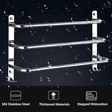 HONPHIER® Portasciugamani Muro Portasciugamani da Parete Porta Salviette da Bagno Acciaio Inox Portasciugamani Impermeabile Portasciugamano per Cucina (63CM, Cromo)