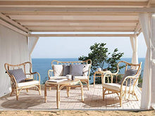 Beliani Lounge Set da Giardino 4 Posti in Rattan Naturale Beige Brindisi